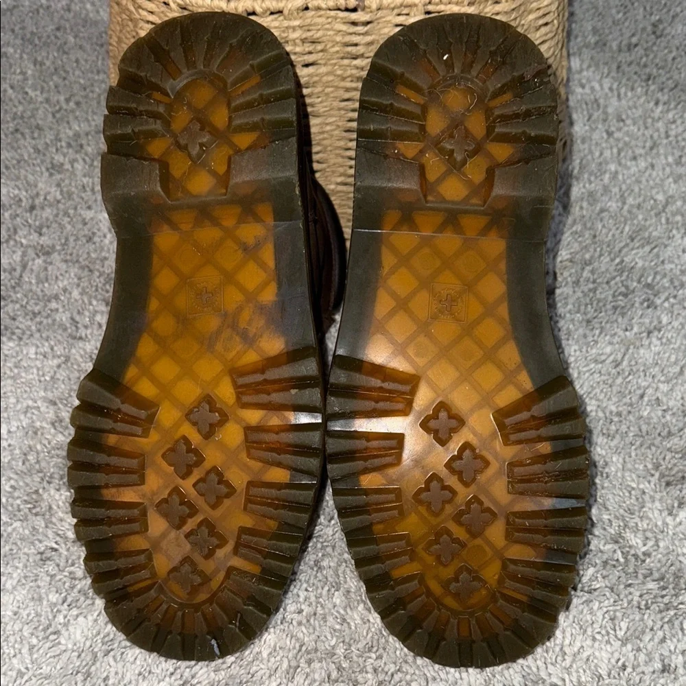 Doc Martens airwair Cartor combat boots distressed look brown leather men’s 10